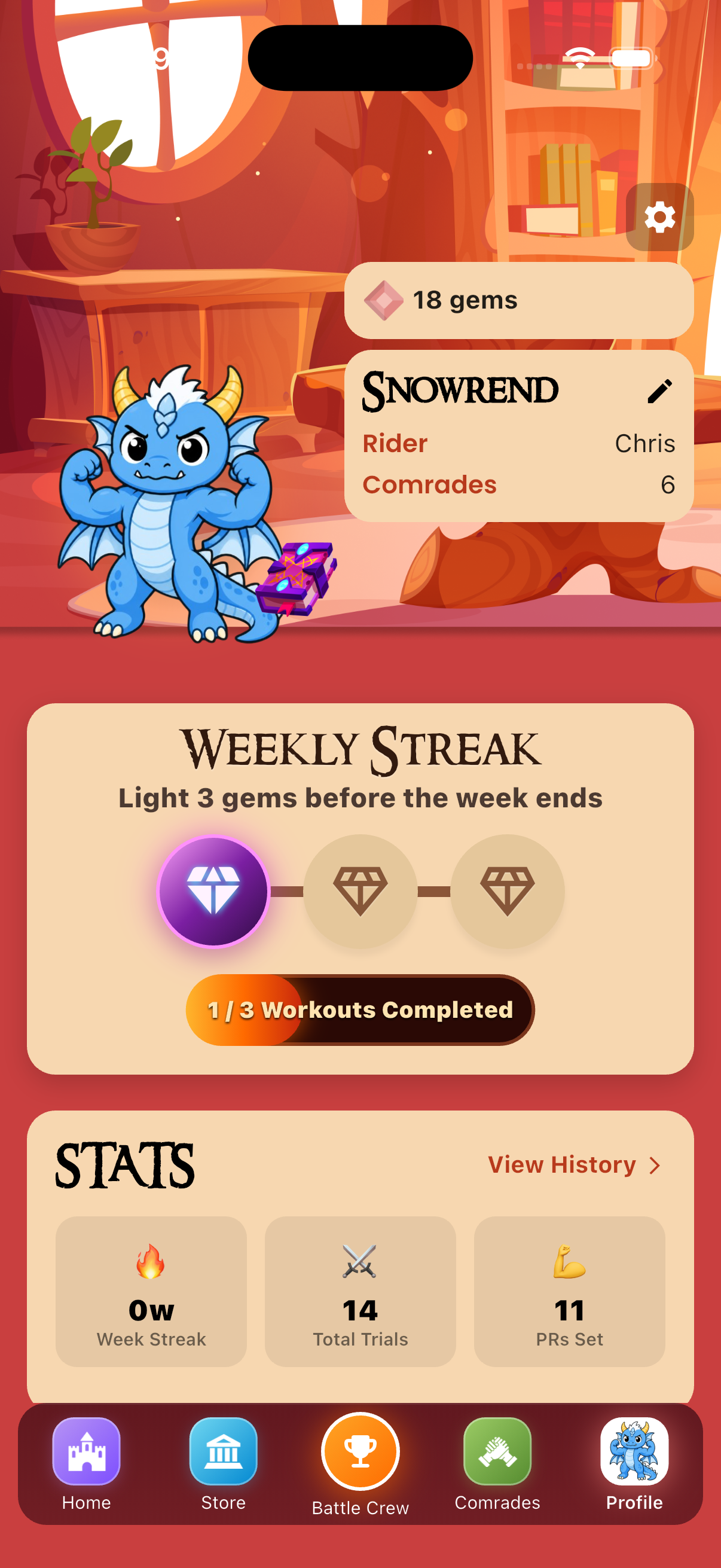 MythFit Battle Crews screen